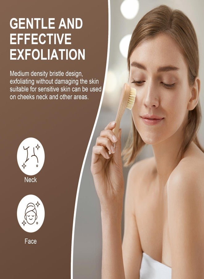 DEBETOOL Wooden Face Dry Brush with Natural Boar Bristle 2-Pack Exfoliating Facial Dry Brush with Hanging Rope - Gentle for Face & Body Cleaning - Image 5